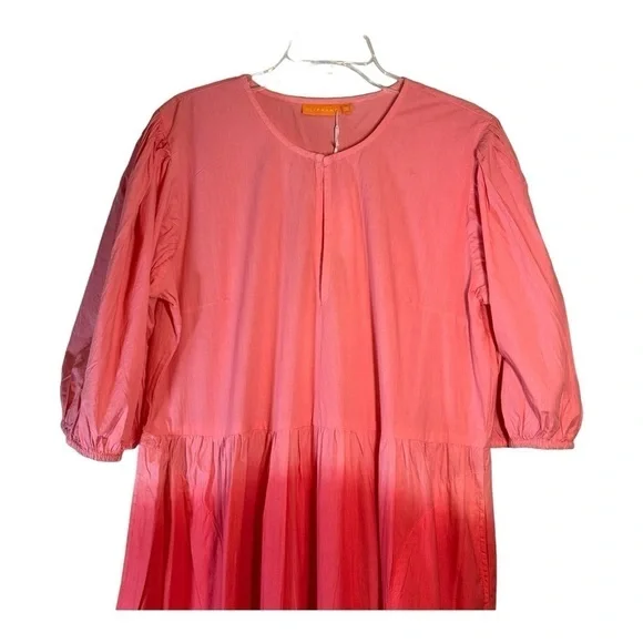 Oliphant Puff V-Neck Maxi in Ombré Red NWT